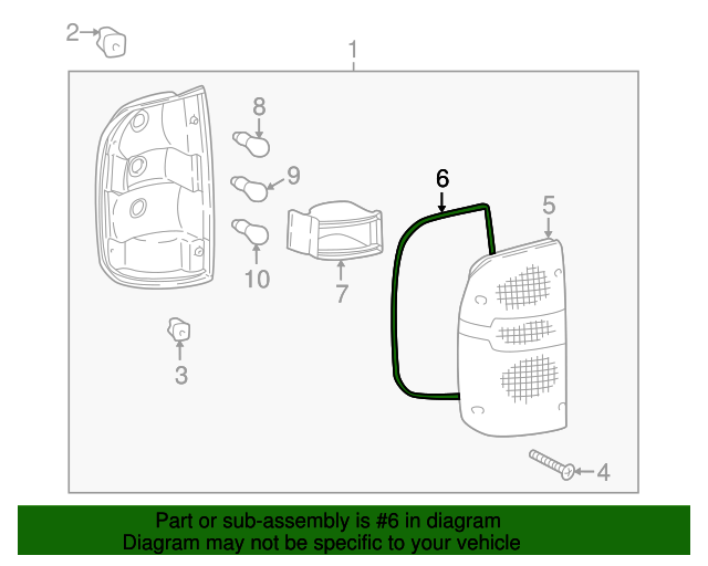 19952000 Toyota Tail Light Lens Seal (Left, Right, Rear) 81552
