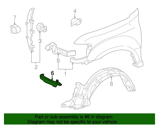 20012007 Toyota Support Brace 5383634030 Toyota Parts