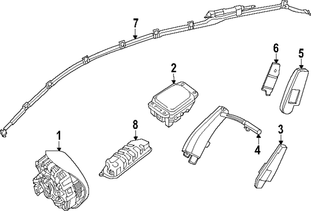 2023-2024 Mercedes-Benz Head Air Bag 296-860-55-00 | MB OEM Parts