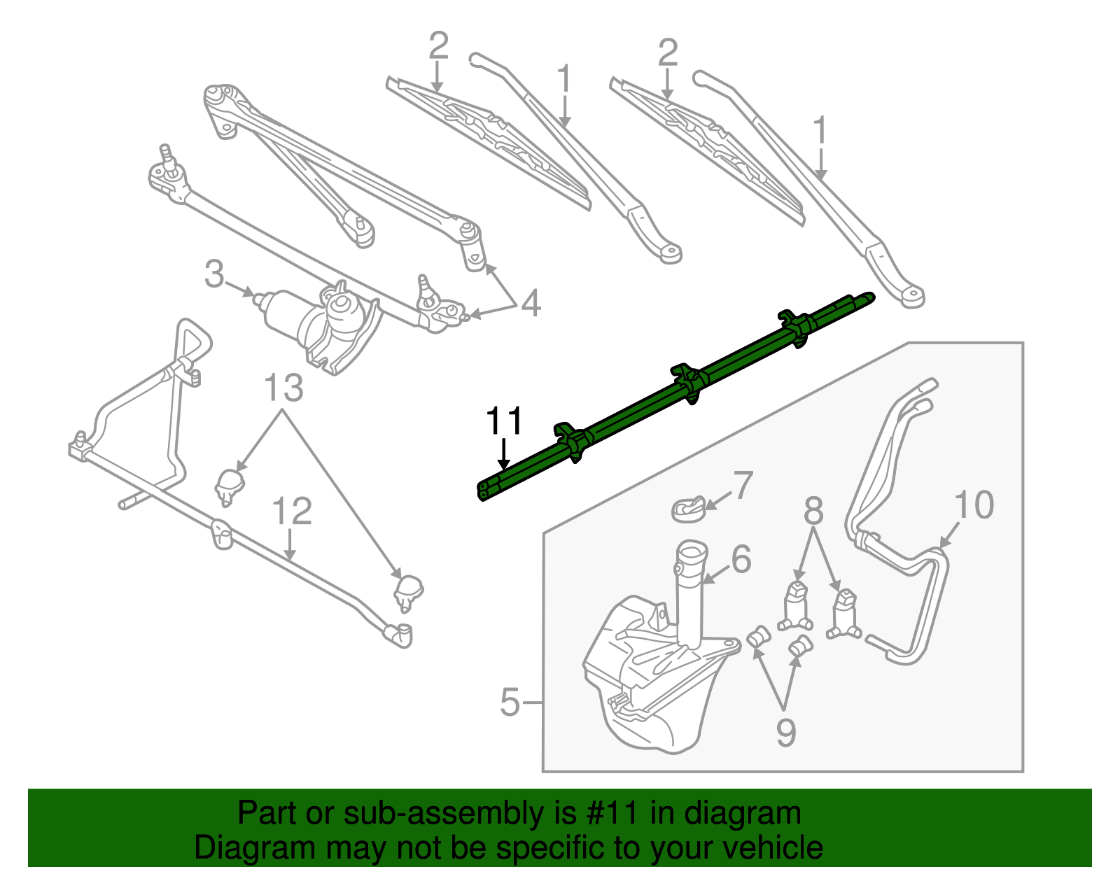 Washer Hose - Ford (YL8Z-17408-AA)