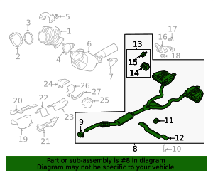 Genuine OEM Muffler & Pipe Part# LR155858 Fits 2021-2023 Land Rover ...