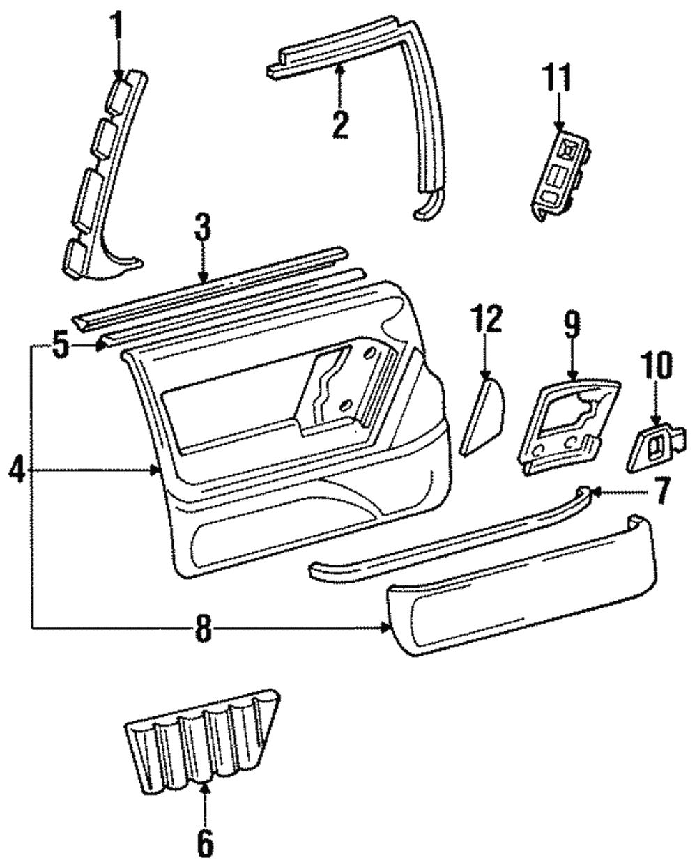 Trim, Front S/D-Left-hand (Service)      <Use 1C5M*Gray - GM (12371975)