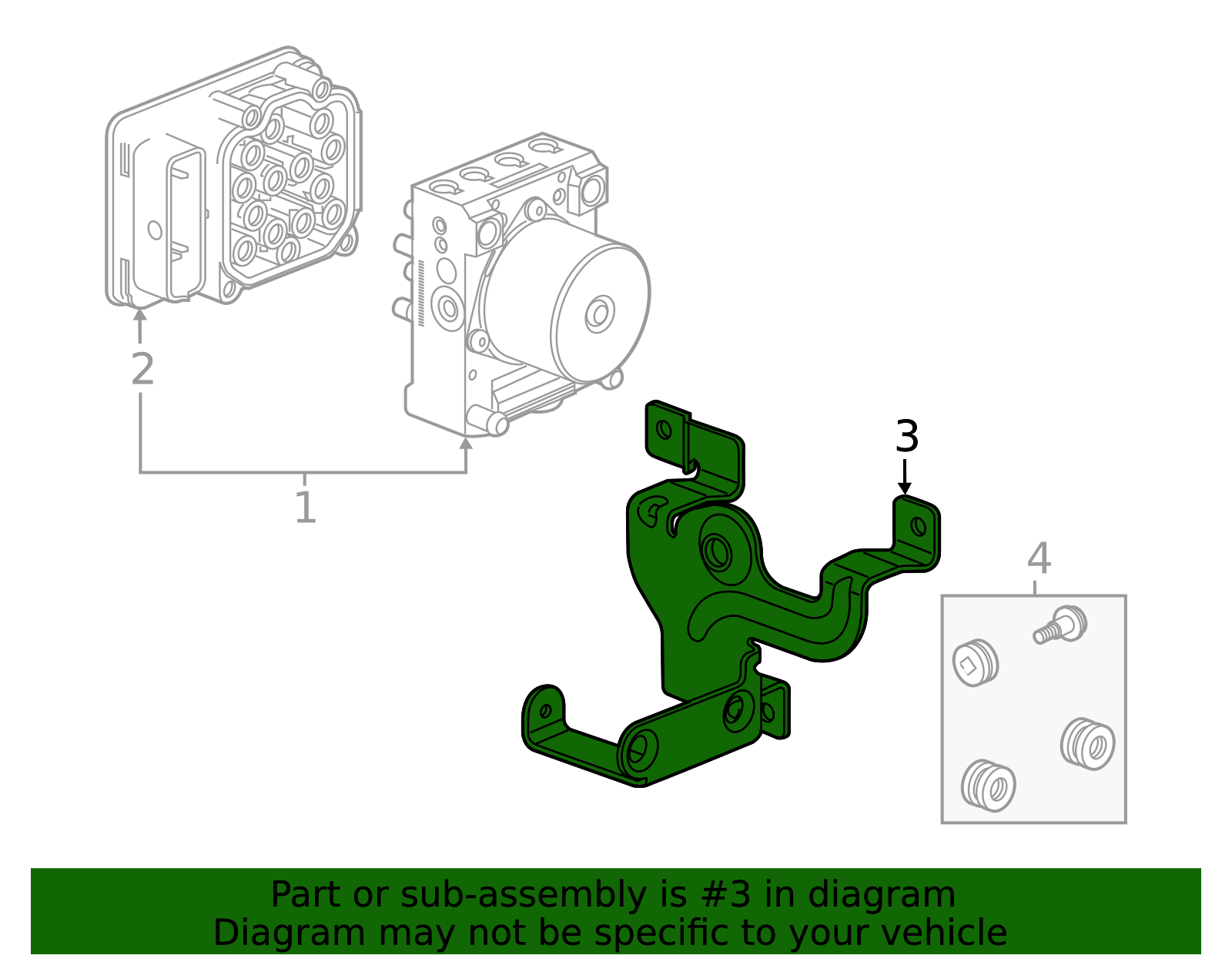 Brake Pressure Modulator Valve Bracket - GM (84328660)