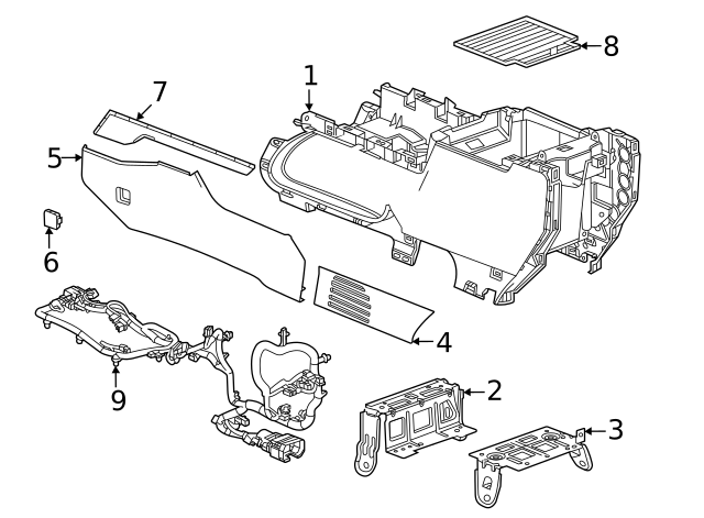 2021-2024 GM Console Mat 84265934 | GM Parts Center