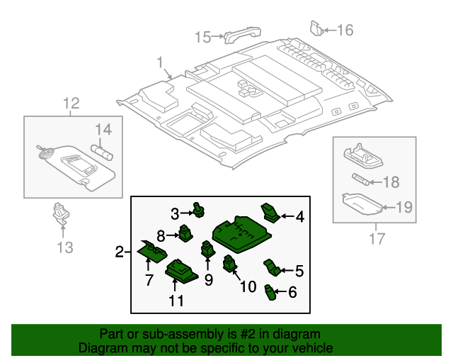 20162018 Toyota Overhead Console 6365004070C0