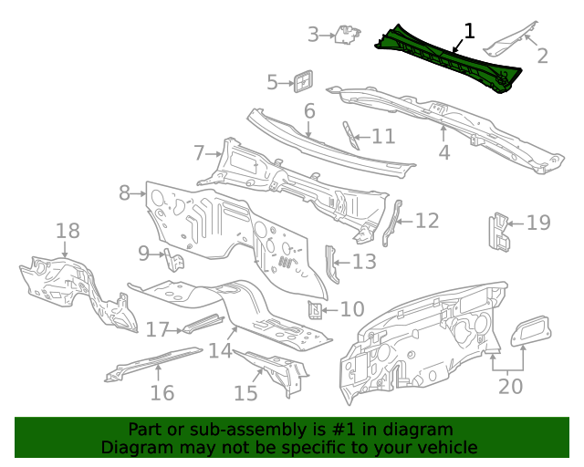 20212023 Chevrolet Air Inlet Grille Panel 84830106