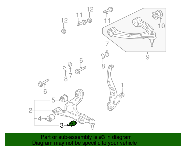 20042017 Volkswagen Touareg Lower Control Arm Outer Bushing 7L0412