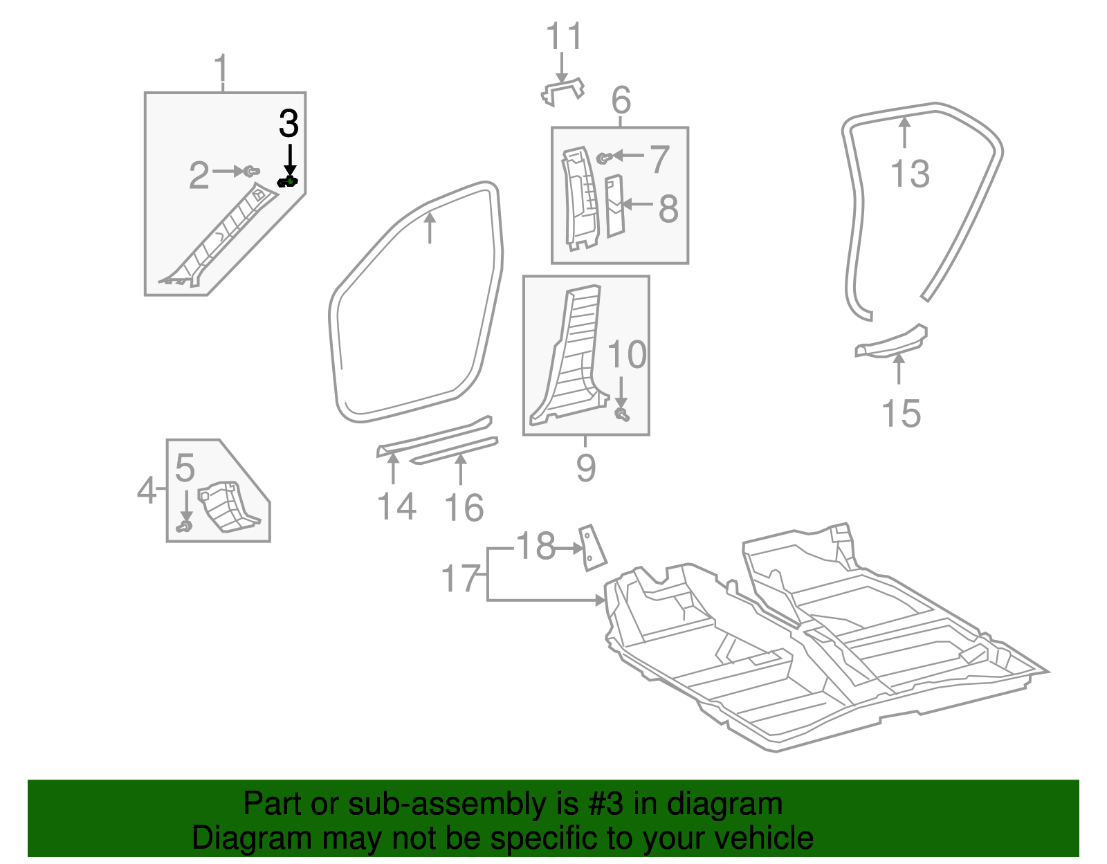 Windshield Pillar Trim Clip - Scion (90950-08004)