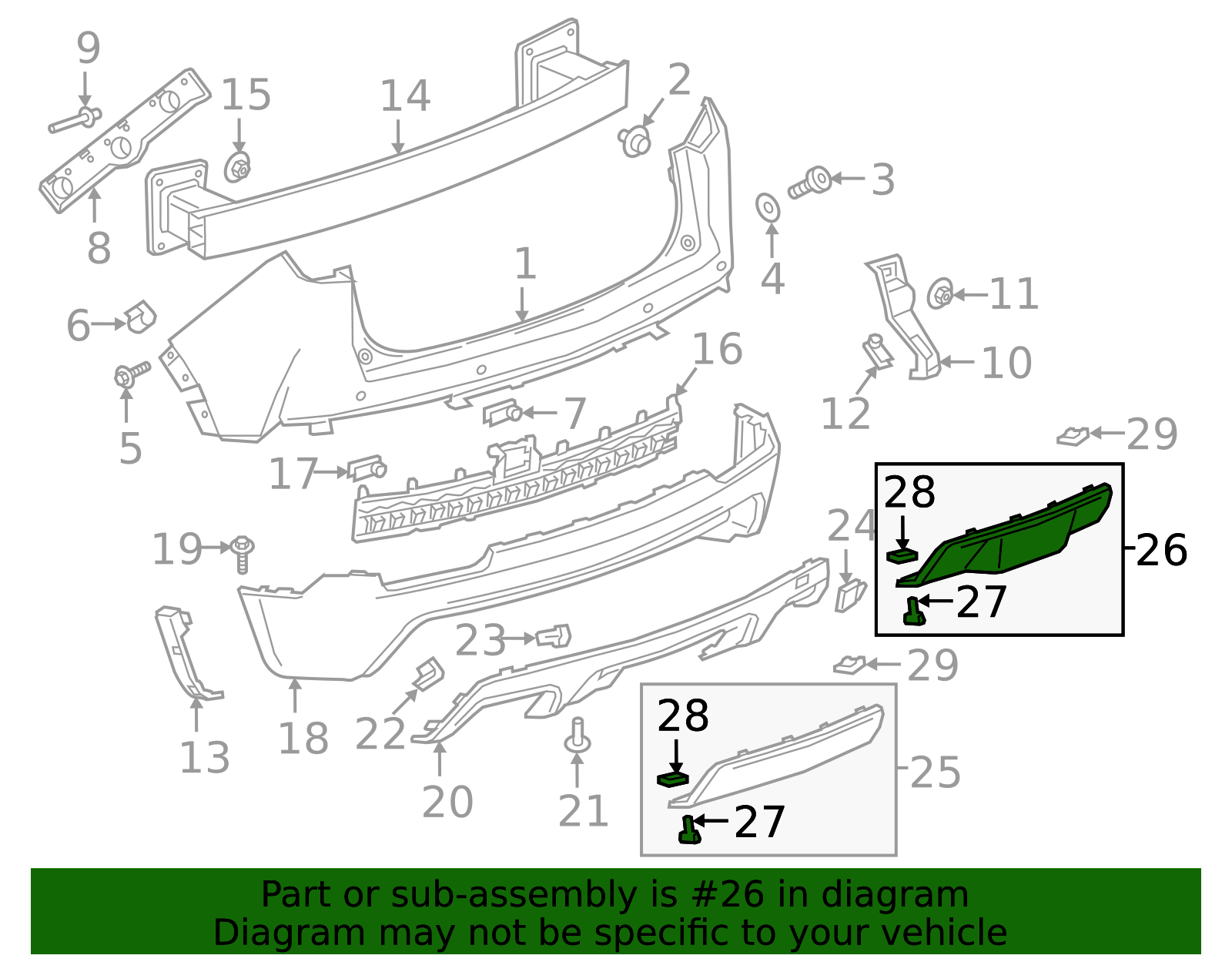 Rear Bumper Fascia Trailer Hitch Cover - GM (84054766)