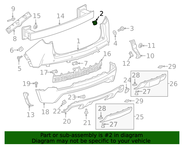 20192020 Cadillac XT4 Bumper Cover Clip 92277857