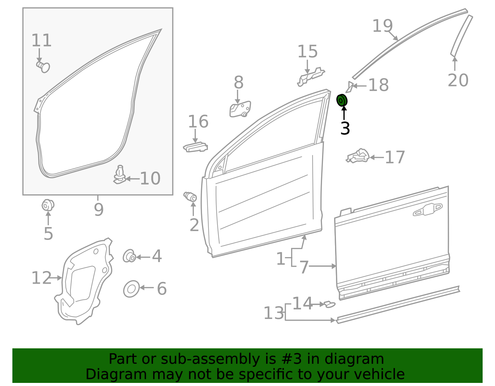 Door Shell Hole Plug - Scion (90950-01620)