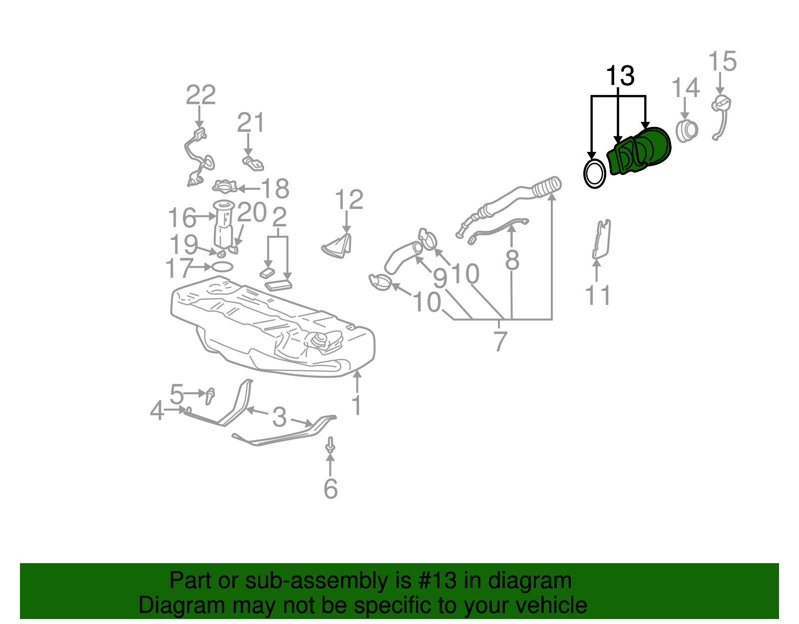 Fuel Filler Housing with Gasket and Sealing Strip - Buick (25716228)