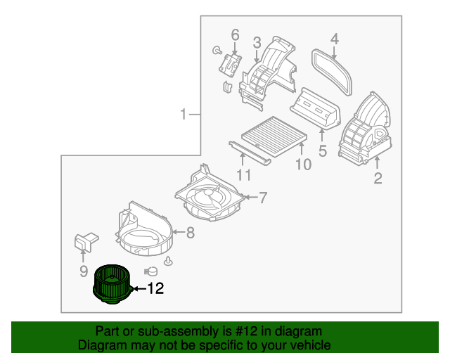 20102013 Kia Blower Motor 971131M000 OEM Parts Online