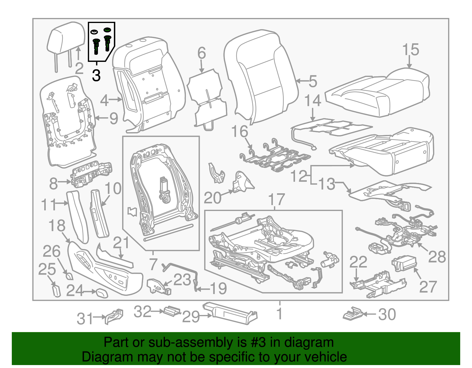 Dune Front Seat Head Restraint Guide - GM (84079557)