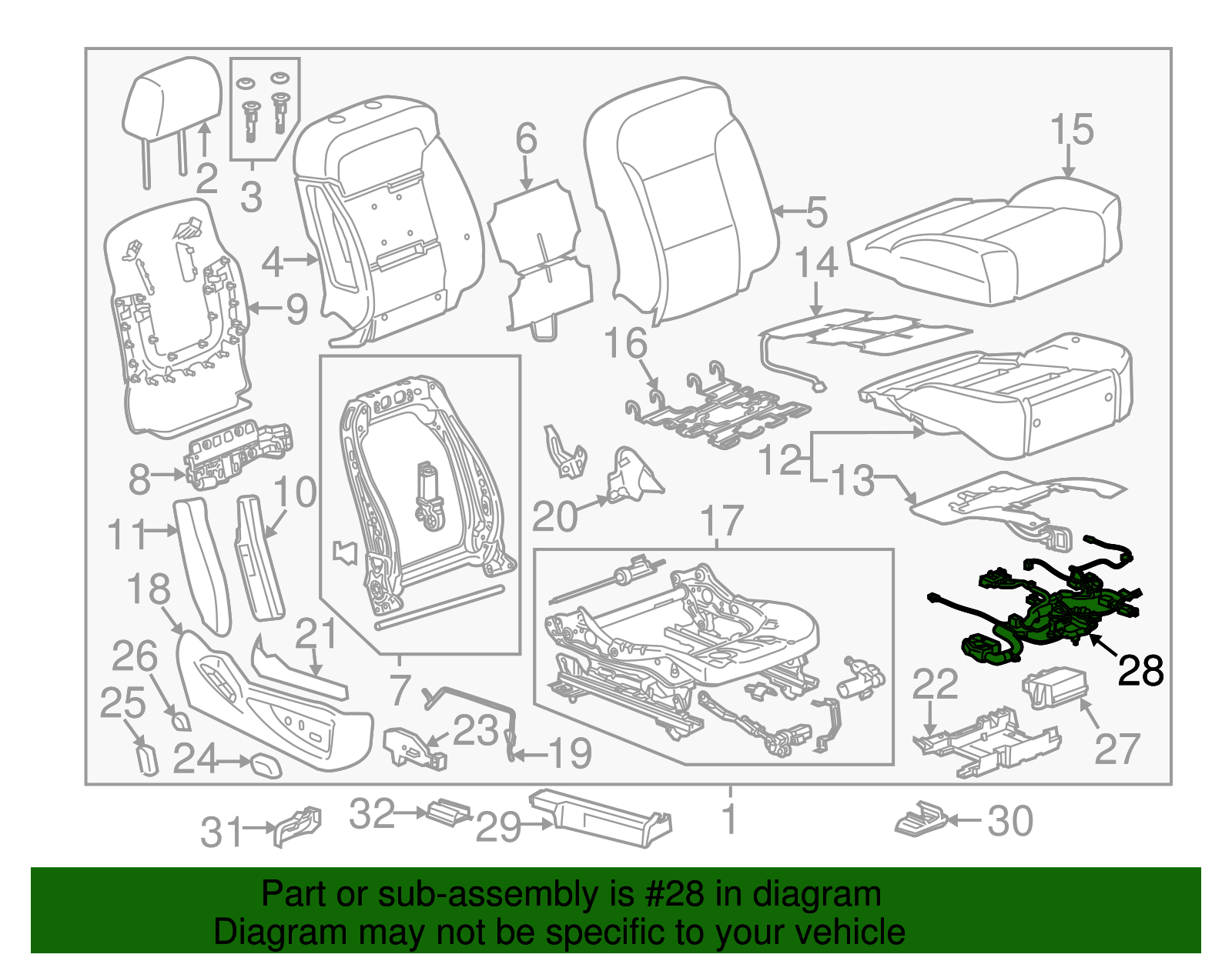 Power Seat Wiring Harness - GM (84441146)