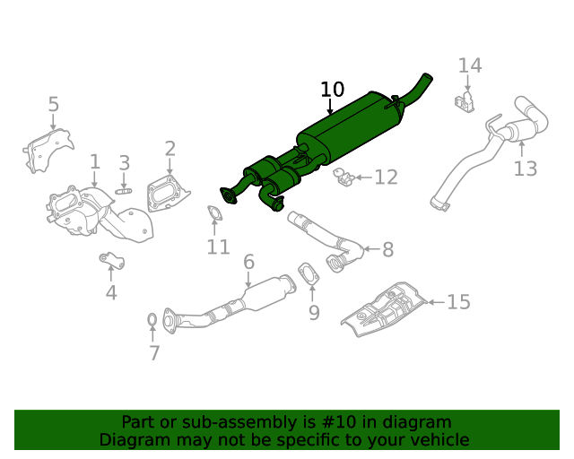 20202023 Nissan Frontier Muffler & Pipe 201009BT0A Nissan Parts Plus