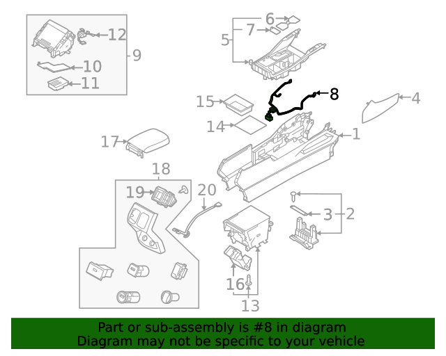 84624P2020 Console Wiring Harness 20212022 Kia Sorento Kia.Parts