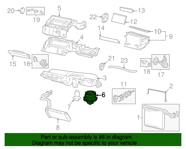 20052015 Toyota HVAC Blower Motor (Lower) 8710304044 Toyota