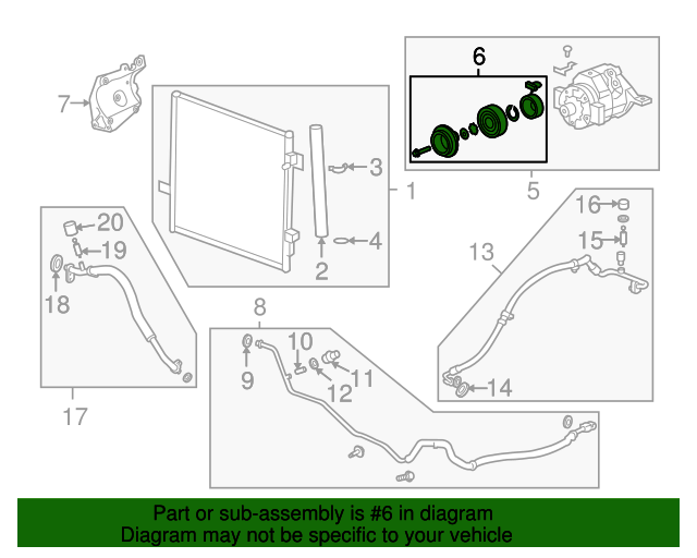 20906283 GM Air Conditioning Compressor Clutch Kit with Clutch, Coil