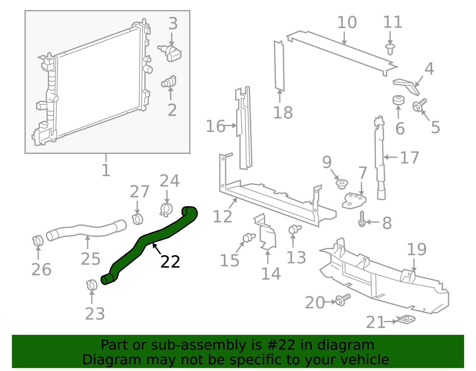 Radiator Inlet Hose - GM (84065764)