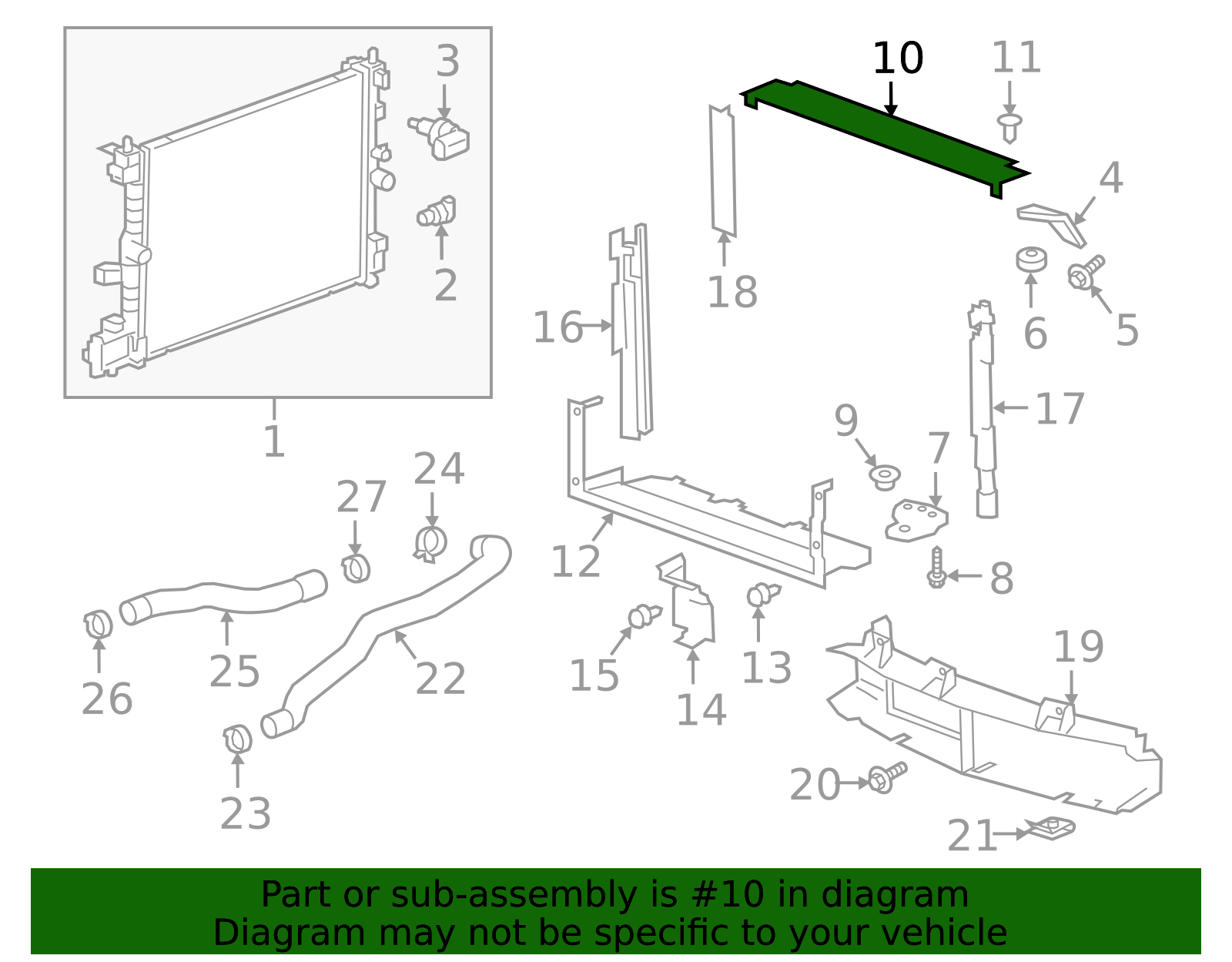 Radiator Air Upper Baffle - GM (84037087)