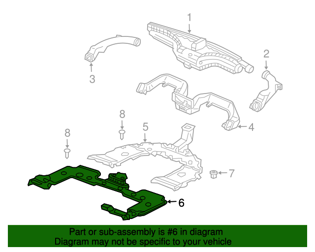 20032008 Honda Pilot Duct, Rear Seat Heater *NH120L* (Star Black