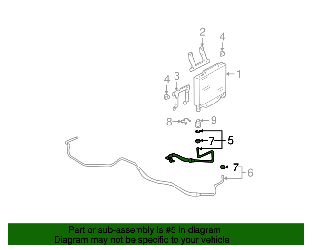 15748403 Automatic Transmission Fluid Auxiliary Cooler Inlet Line