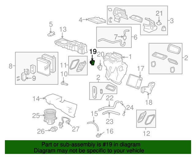 20072012 GM Air Conditioning Actuator 20826182 GM