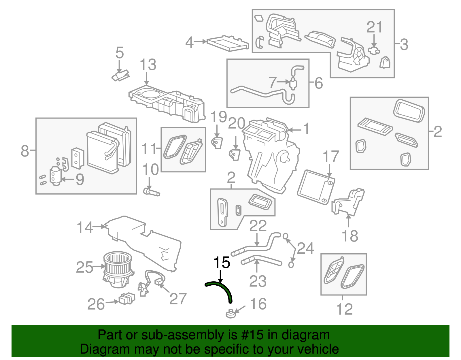 Air Conditioning Evaporator and Blower Module Drain Hose - Buick (25791603)