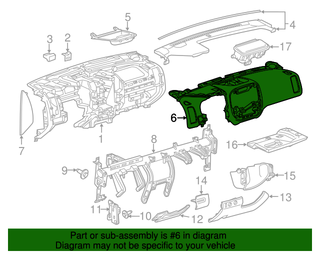 2015-2022 GM Dash Panel 84199150 | GM Parts Center