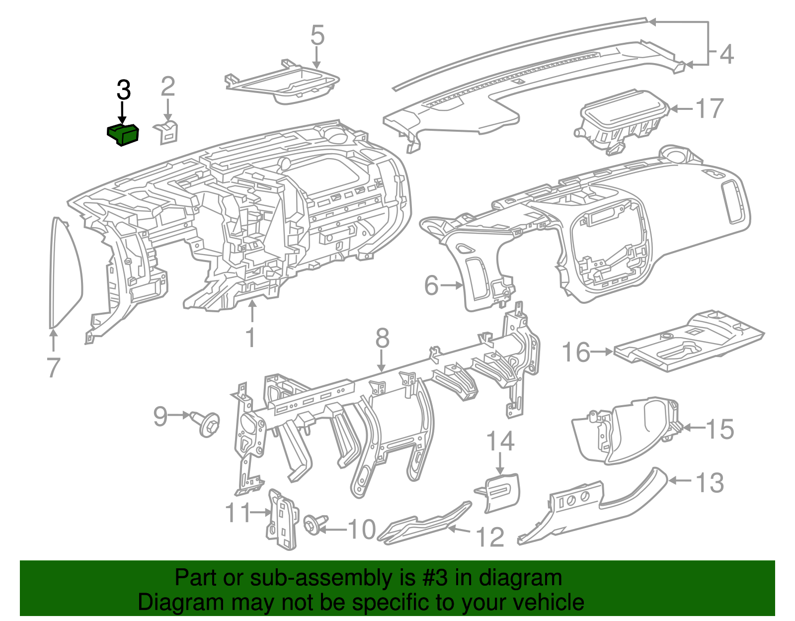 Instrument Panel Guide - GM (96954604)