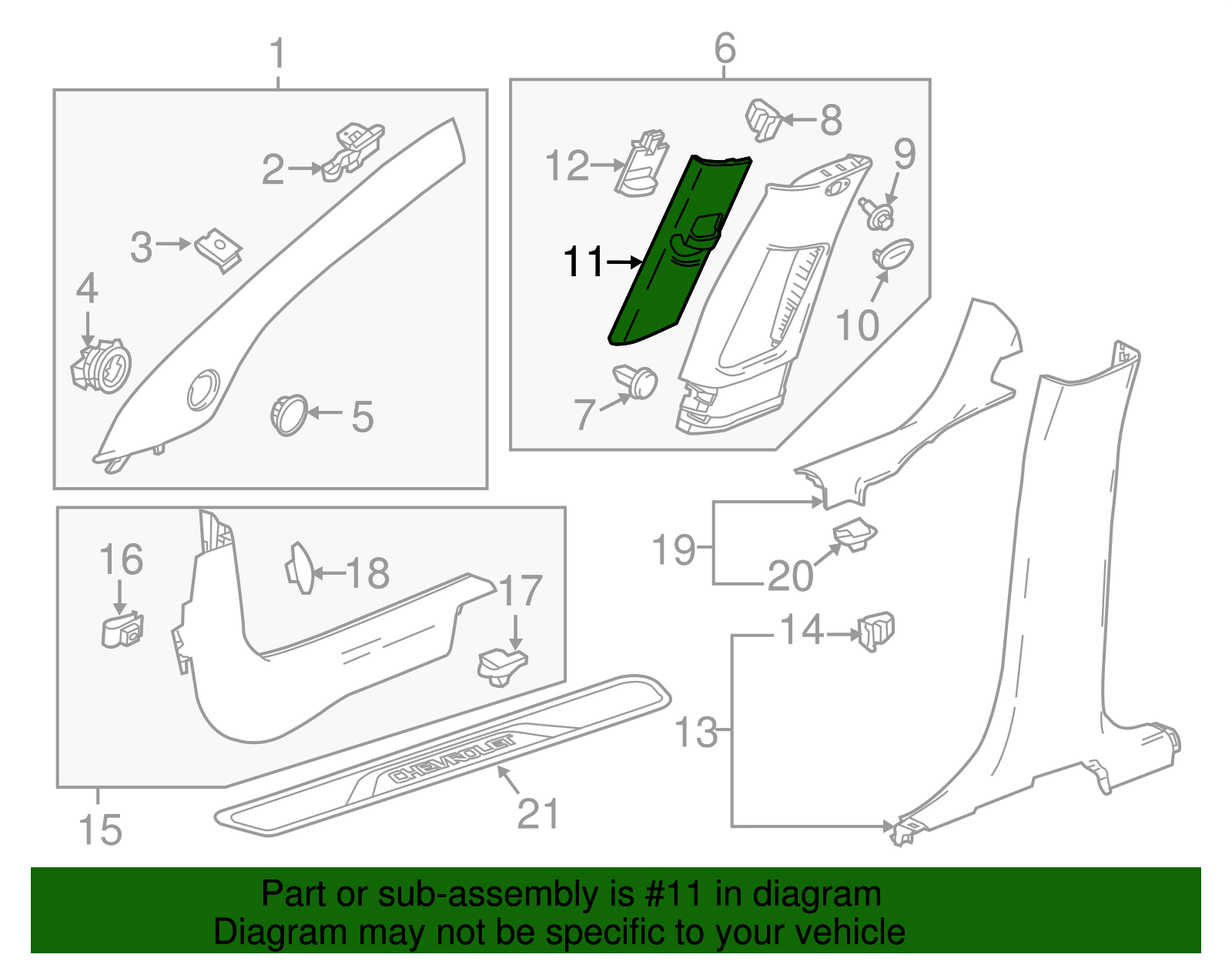 Light Titanium Driver Seat Belt Guide Adjuster Cover - GM (95914635)