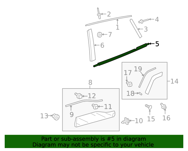 20192023 Toyota Belt Molding 757400R050 Toyota Parts Center
