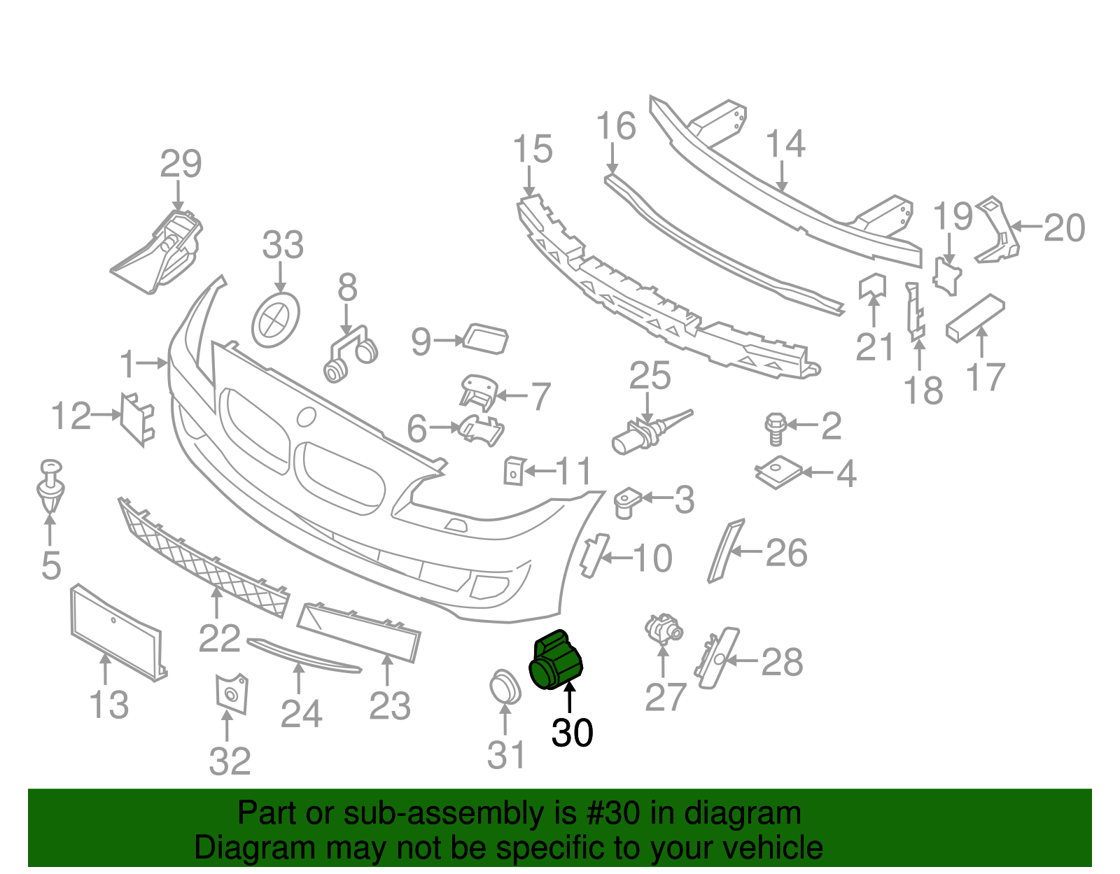 66209270495 - 2010-2017 BMW Park Sensor (66-20-9-270-495