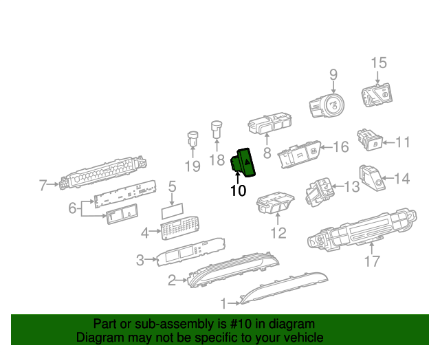 20172022 Toyota Hazard Switch 8433247060 Toyota Parts