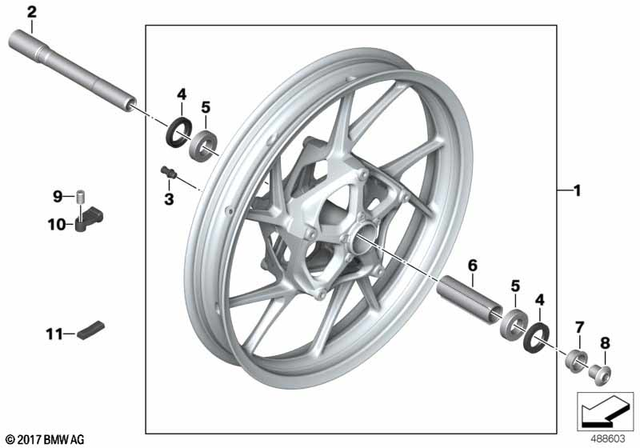 36318394332 - Cast Wheel Gray Front 2017-2024 BMW-Motorrad F 750 