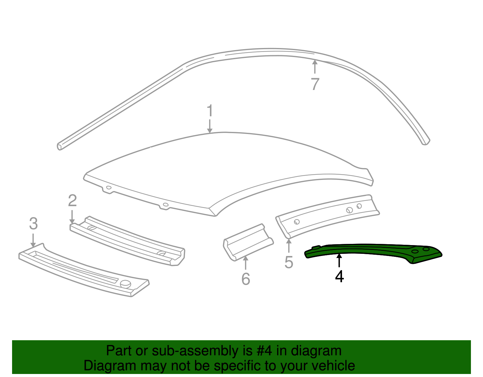 Rear Header - Ford (XW4Z-5442220-BA)