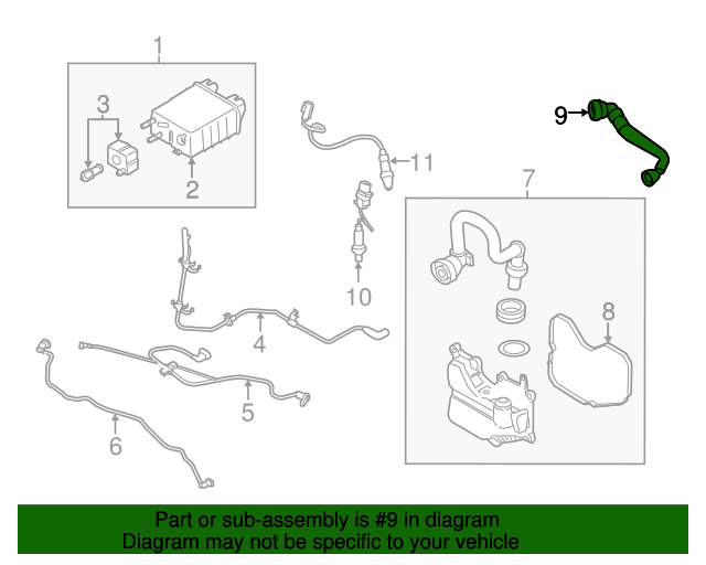20122018 Ford Evaporative Emissions System Lines EJ7Z6758B Varsity
