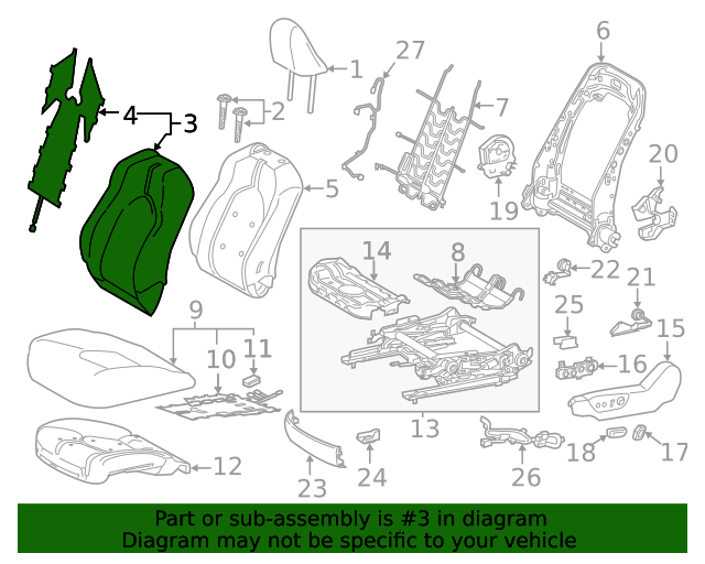 71074-0X111-B1 - Seat Back Cover - 2022-2023 Toyota Camry | Sparks 