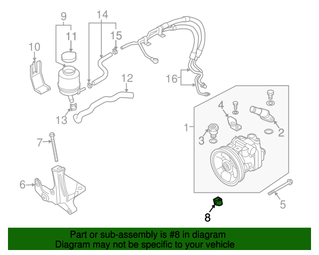 19952008 Subaru Power Steering Pump Nut 34436AA001