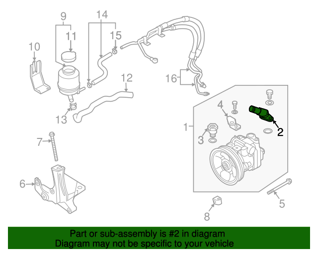 20032008 Subaru Power Steering Pump Connector 34431SA000 Subaru Parts Store