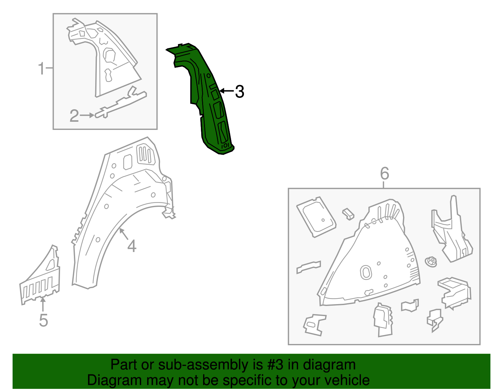 Driver Side Roof Side Rail Outer Extension - GM (96952425)