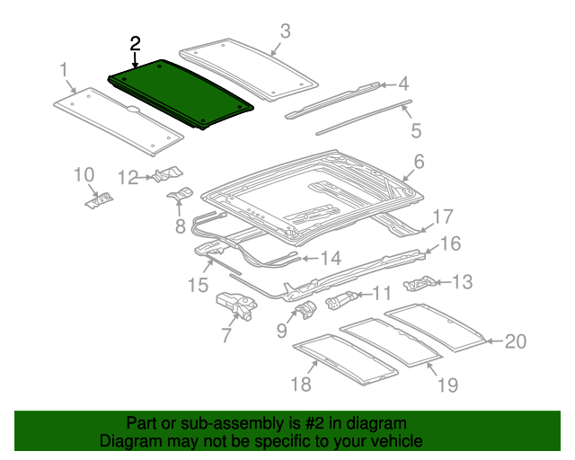 20042009 Lexus Sunroof Glass 6320148050 OEM Parts Online