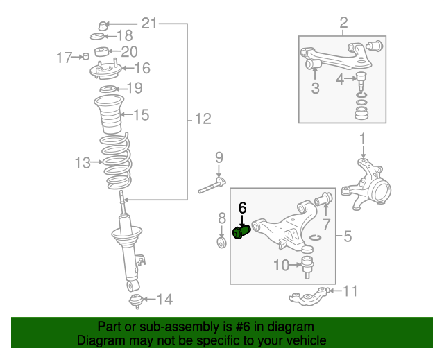 4865404030 Lower Control Arm Front Bushing 20052015 Toyota