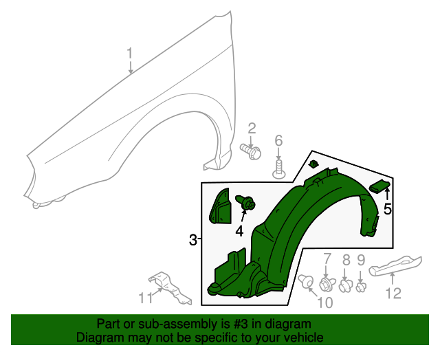 Evan-Fischer Splash Shield for Subaru NEW before selling Left Si Legacy 10-14 Fr