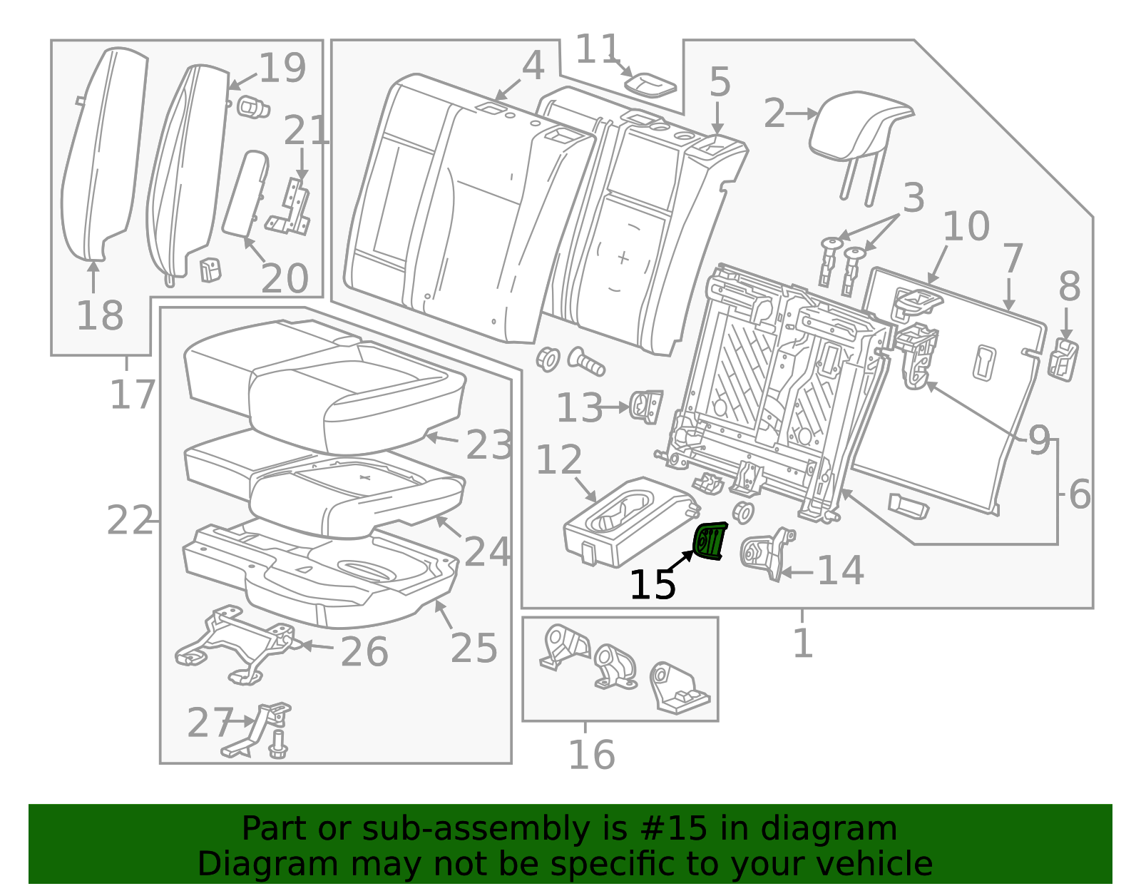 Jet Black Rear Driver Side Seat Armrest Hinge Finish Cover - GM (95083311)