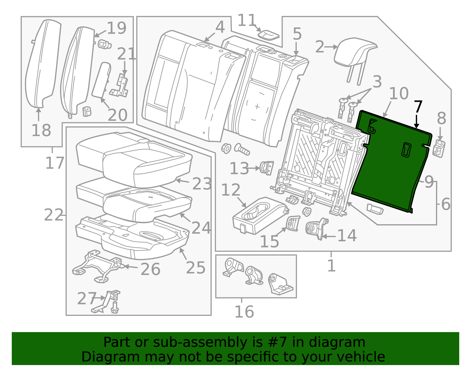 Jet Black Rear Driver Side Seat Back Carpet - GM (95245536)