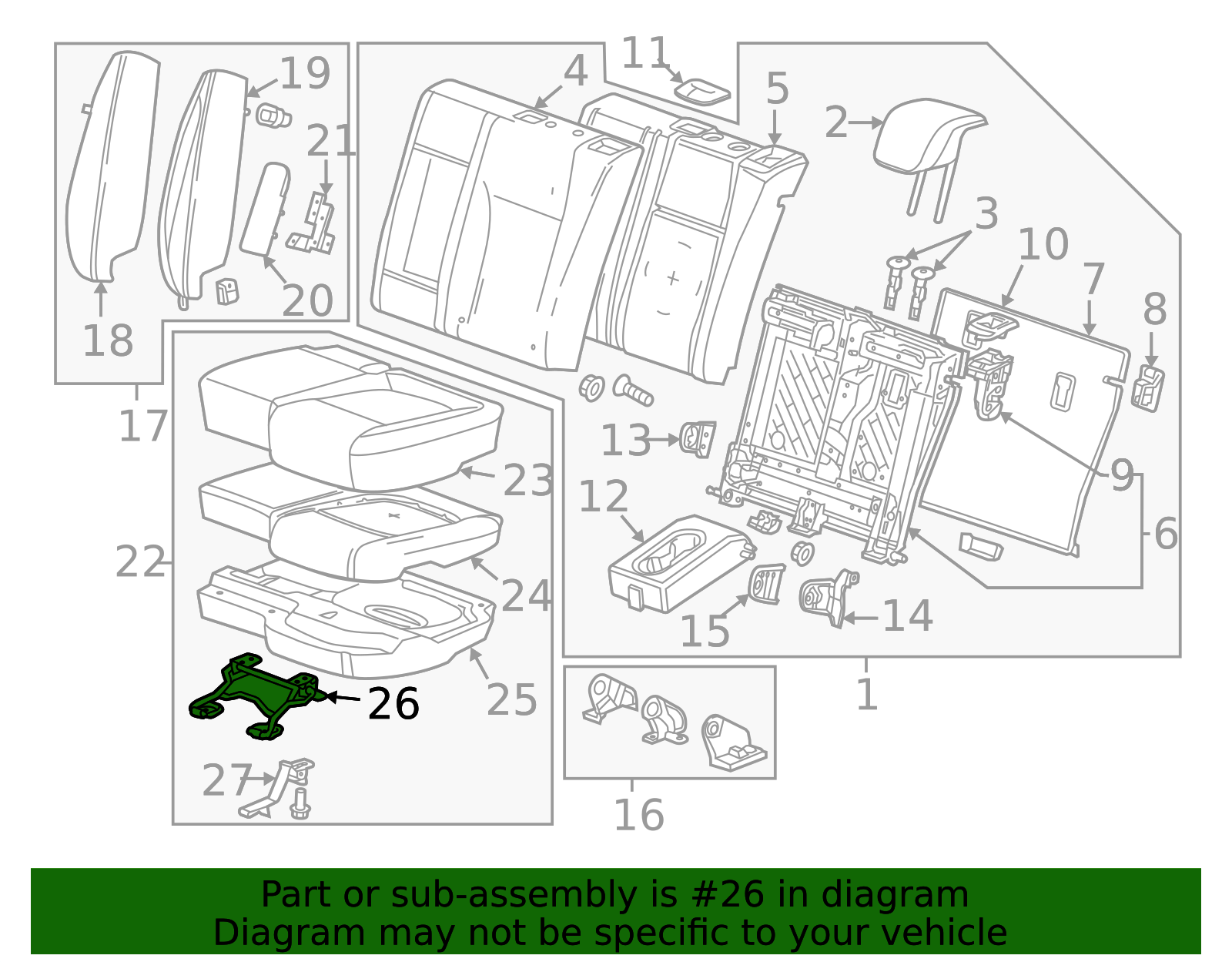 Rear Seat Cushion Bracket - GM (95083386)
