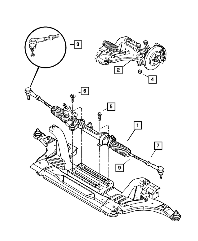 2004 Chrysler PT Cruiser Power Steering Gear 5093461AA My Mopar Parts