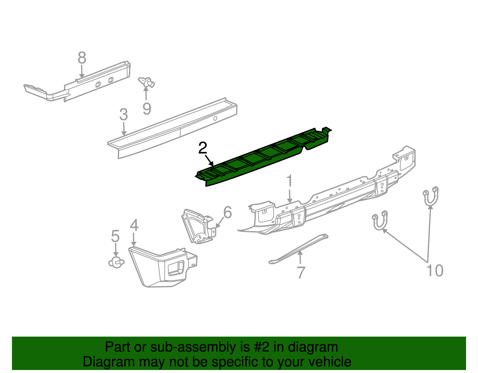 Rear Bumper Impact Bar - GM (88980630)